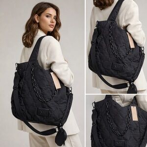 Steve Madden Quilted Tote Bag – Black (New with Tags)